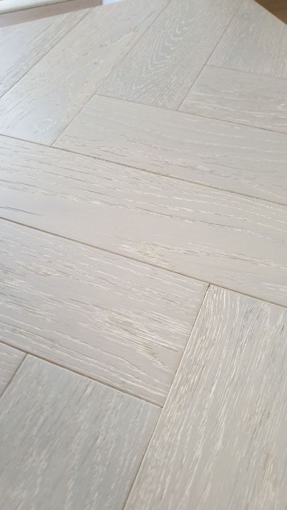 WFUK Homeland Oak Herringbone Whitewashed 14mm x 100mm Brushed & Oiled