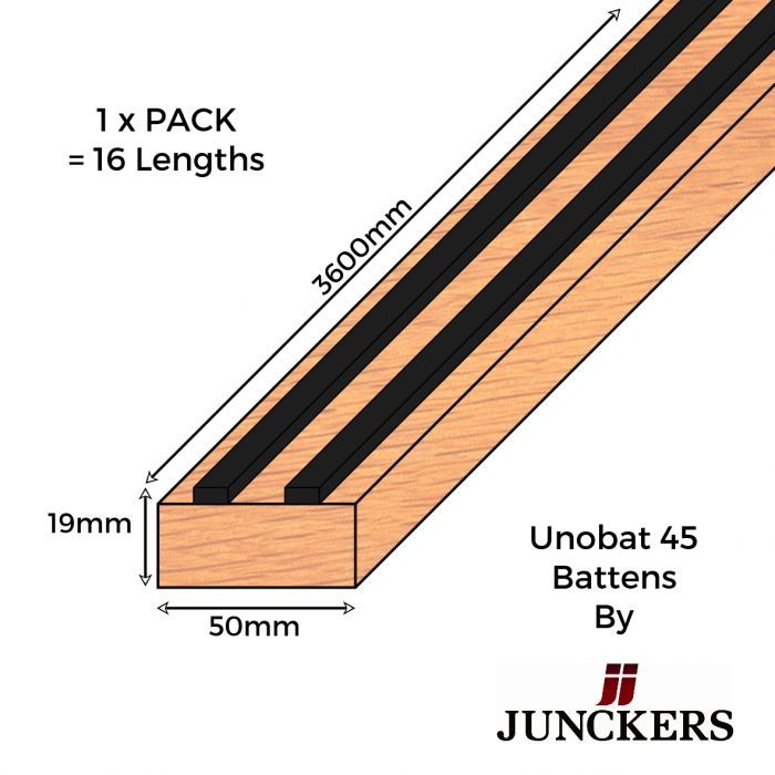 Junckers Unobat 45 23 x 45 x 3600mm pack of 16