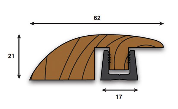 Solid Oak Threshold WR18 Ramp 990mm